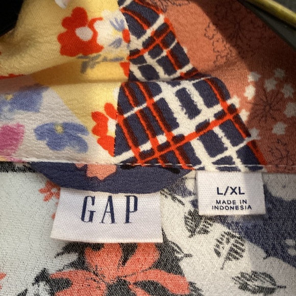 Gap patchwork look short kimono with side seam pockets - Picture 2 of 7